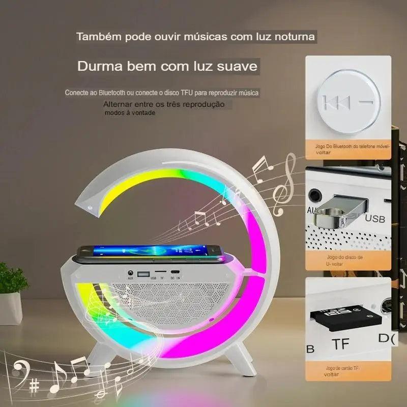 Caixa de som G-speaker LED RGB Carregador sem fio Bluetooth - imperium shop